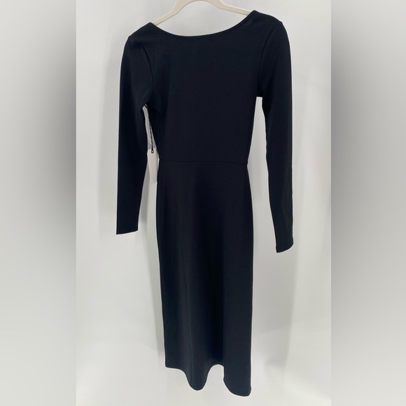 LEITH - Bodycon Fitted MIDI Dress in Black - Picture 6 of 12